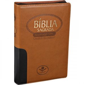 Bíblia RA Letra Gigante com Zíper-Preta e Marrom