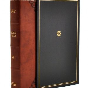 NKJV Large Print Personal Size Reference Bible, Black & Brown Deluxe LeatherTouch