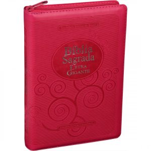 Bíblia Emborrachada Letra Gigante RA Pink - Com Zíper e Indice